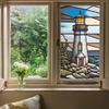 1pc Colorful Lighthouse Electrostatic Glass Stickers Window Film Window Glass Stickers Bedroom Living Room Toilet Kitchen Door Window Decoration, Home Decoration