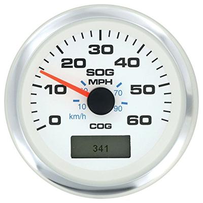 Sierra International 781-625-060P White Premier Pro Gauge, 3 inch 60 MPH GPS Speedometer
