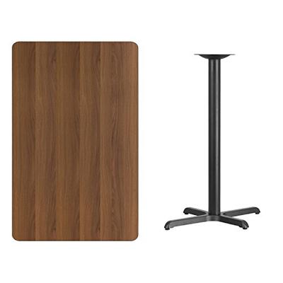 Flash Furniture 30'' x 48'' Rectangular Walnut Laminate Table Top with 22'' x 30'' Bar Height Table