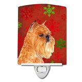 Caroline's Treasures SS4701CNL Brussels Griffon Red and Green Snowflakes Holiday Christmas Ceramic N screenshot. Christmas Decor directory of Holiday Ornaments & Decor.