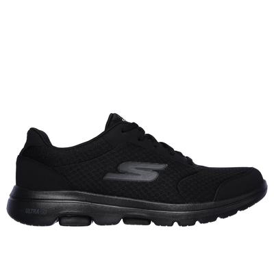 Skechers Men's GOwalk 5 - Qualify Sneaker | Size 12.0 Extra Wide | Black | Textile/Synthetic | Machine Washable