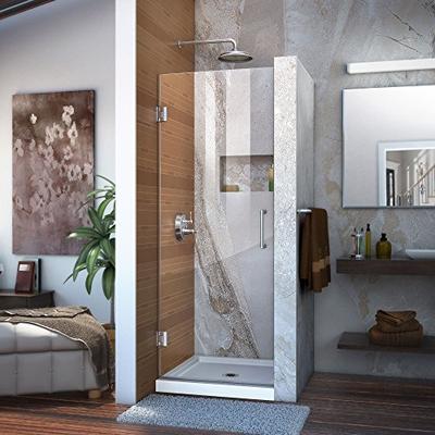 DreamLine Unidoor 25 in. Frameless Hinged Shower Door in Chrome finish, SHDR-20257210F-01