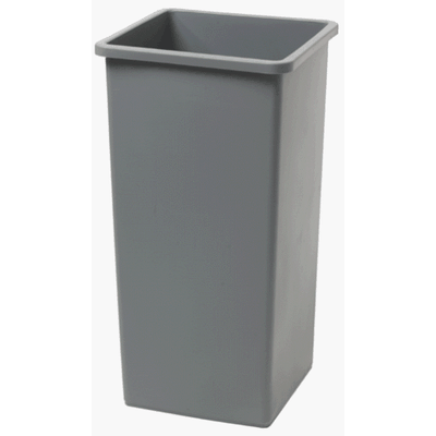 RUB356988GY - Square Waste Container, 23 Gal, 14-1/2x14-1/2x28, Gray