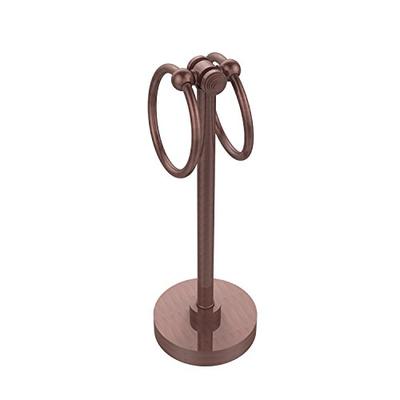 Allied Brass SB-83-CA Southbeach Collection Vanity Top 2 Ring Guest Towel Holder, Antique Copper