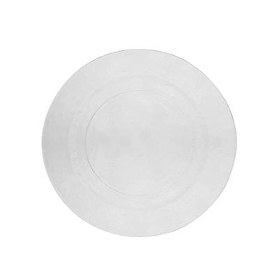 10 Strawberry Street Hammered Glass 10.7" Dinner Plate, Set of 6, Clear Glass