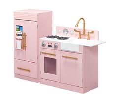 Teamson Kids TD-12302P Modern Play Kitchen with Ice Maker, Pink