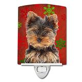 Caroline's Treasures KJ1188CNL Red Snowflakes Holiday Christmas Yorkie Puppy/Yorkshire Terrier Ceram screenshot. Christmas & Holiday Ornaments directory of Holiday Ornaments & Decor.