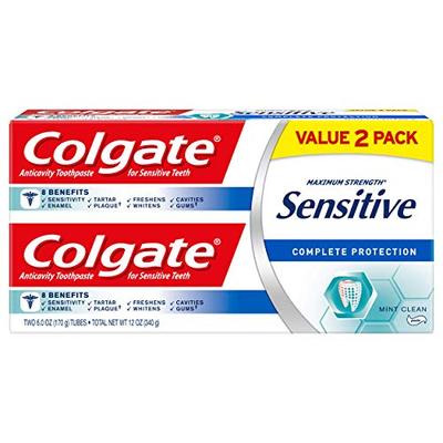 Colgate Sensitive Toothpaste, Complete Protection, Mint Clean - 6 ounce, Pack of 2