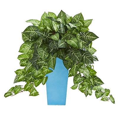 Nearly Natural Nephtytis Artificial Plant in Turquoise Planter 25"