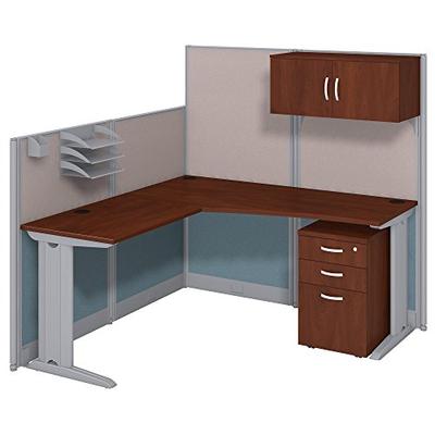 Bush Business Furniture WC36494-03STGK L-Workstation and Storage Kit 65" x 65" Hansen Cherry
