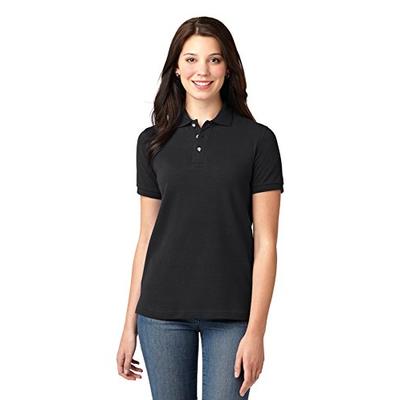 Port Authority Ladies Heavyweight Cotton Pique Polo. L420 Black XXL