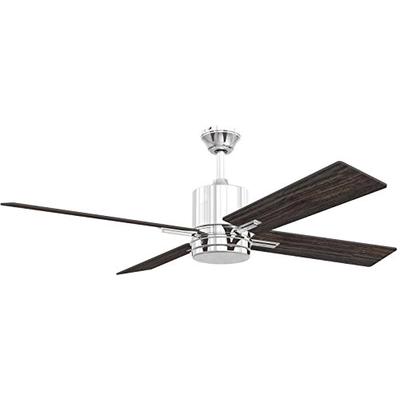 Craftmade Ceiling Fan with LED Light TEA52CH4-UCI Teana 52 Inch and Remote, Chrome