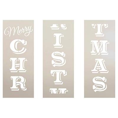 X-Large 72" Merry Christmas Stencil for Painting on Wood | Reusable | Ideal for DIY Crafting Tall Ve