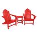 POLYWOOD® Long Island Adirondack 3-Piece Set Plastic in Red | Outdoor Furniture | Wayfair PWS183-1-SR