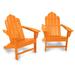 POLYWOOD® Long Island Adirondack 2-Piece Set in Orange/Yellow | 38.5 H x 31.25 W x 33.75 D in | Wayfair PWS185-1-TA