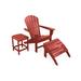 POLYWOOD® South Beach Adirondack 3-Piece Set in Red | 38.5 H x 31.25 W x 33.75 D in | Wayfair PWS176-1-SR