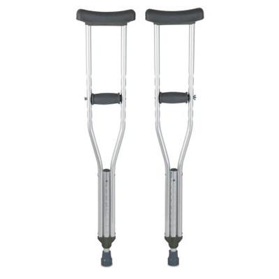 Underarm Youth Crutch, Youth Crutches, 350 lb. Capacity, Adjustable User Height 4'6" to 5'2", Alumin