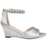 Brinley Co. Womens Jeweled Open-Toe Wedge Grey, 9 Regular US screenshot. Shoes directory of Clothing & Accessories.