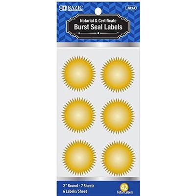 BAZIC 2" Gold Foil Notary/Certificate Seal Label (42/Pack), Case Pack of 144