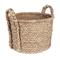 Household Essentials Large Wicker Floor Storage Basket with Braided Handle, Light Brown