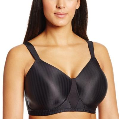 Playtex Women's Secrets Perfectly Smooth Wire Free Full Coverage Bra #4707,Black Stripe,42B