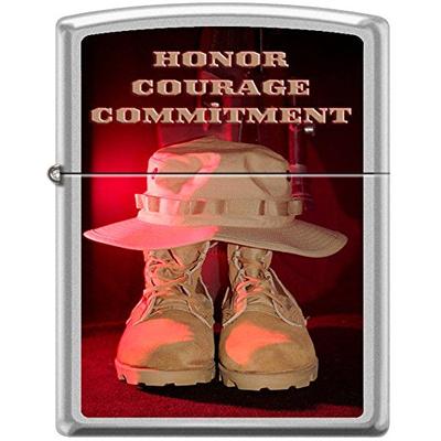 Zippo Honor Courage Commitment Army Boots Boonie Hat Lighter *RARE*
