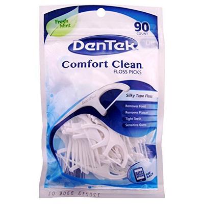 DenTek Comfort Clean Floss Picks | Fresh Mint | 90-Count per pack | 6-Packs