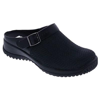 Drew Shoe Savannah 17100 Women's Casual Clog: Black/Wavy/Stretch 11 Medium (B) Buckle