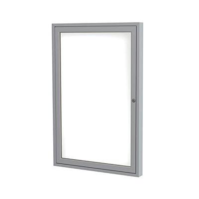 Ghent 2" x 1 1/2" Satin Aluminum Frame Enclosed Porcelain Magnetic Whiteboard (PA121 1/2M-M1)