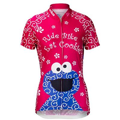 Brainstorm Gear Women's Cookie Monster Pink Cycling Jersey - SSCC-W (Hot Pink - Medium)