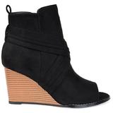 Brinley Co. Womens Wedge Bootie Black, 10 Regular US screenshot. Shoes directory of Clothing & Accessories.