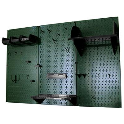 Wall Control 30-WRK-400 GNB Pegboard Organizer 4' Metal Standard Tool Storage Kit with Green Tool Bo