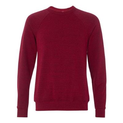 Bella 3901 Unisex Sponge Fleece Crew Neck Sweatshirt - Dark Red Triblend, Medium