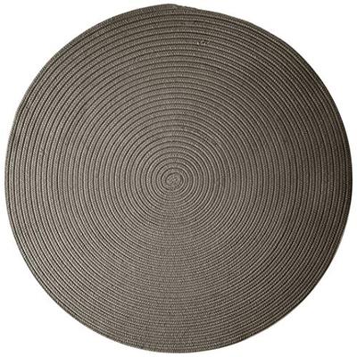 Boca Raton Polypropylene Braided Round Rug, 6-Feet, Gray