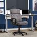 Serta Executive Office Chair in Velvet Gray Microfiber, Black Base