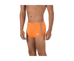 Speedo Men's Poly Mesh Square Leg Swimsuit, Orange, 28