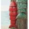Colored Porcelain Koi Fish Wind Chime, in Red