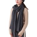 Prettystern 100% Cashmere Extra Long Cuddly Soft Warm plain Colour Scarf Wrap Stole - dark grey