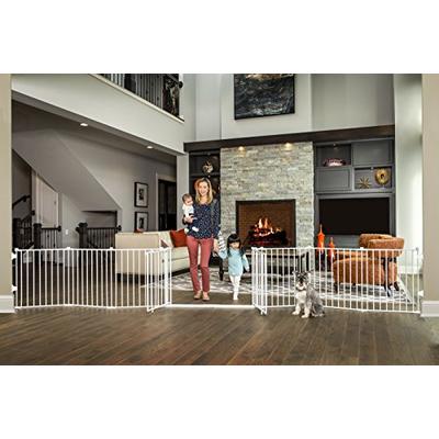 Regalo 192-Inch Double Door Super Wide Gate and Adjustable 8-Panel Play Yard, White