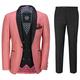 Mens 3 Piece Suit Tuxedo Dinner Jacket Wedding Dress Party Burnt Pink Blazer Waistcoat Trouser[S45-2-34-BURNT-PINK,UK/US 48 EU 58,Trouser 42",Burnt Pink]