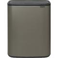 Brabantia Bo Touch Bin - 2 x 30L Inner Buckets (Platinum) Waste/Recycling Kitchen Bin with Removable Compartments + Bin Bags