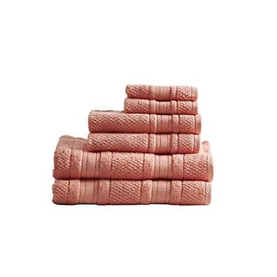 Madison Park Adrien Super Soft 6 Piece Cotton Towel Set Coral See Below