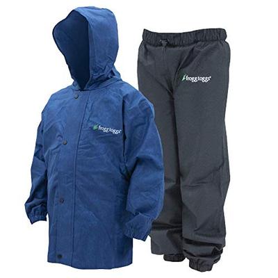 Frogg Toggs Polly Woggs Waterproof Breathable Rain Suit, Youth, Blueberry, Size Medium