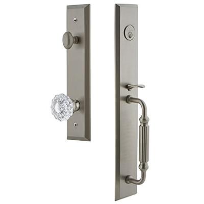 Grandeur 846568 Hardware Fifth Avenue One-Piece Handleset with F Grip and Versailles Knob in Satin N