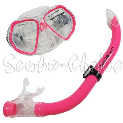 Scuba Choice Comocean Youth Kids Pink Silicone Snorkeling Mask and Snorkel Set