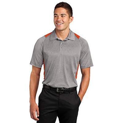 Sport-Tek Men's Heather Colorblock Contender M Vintage Heather/ Deep Orange