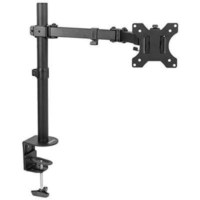 VIVO Full Motion Single VESA Computer Monitor Desk Mount Stand with Articulating Double Center Arm J