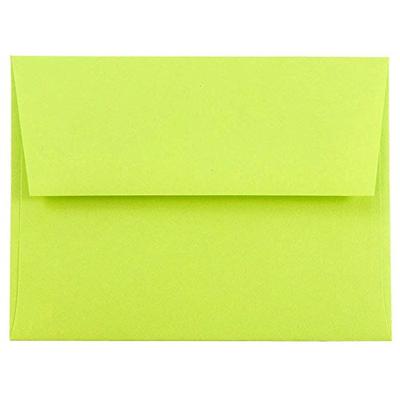 JAM PAPER A2 Colored Invitation Envelopes - 4 3/8 x 5 3/4 - Ultra Lime Green - Bulk 250/Box