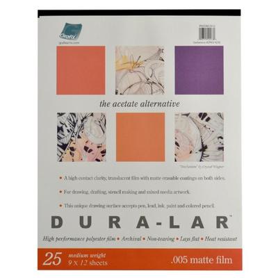 Grafix Matte 0.005 Dura-Lar Film, 9-Inch by 12-Inch, 25 Sheets