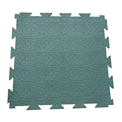 Rubber-Cal Terra-Flex Interlocking Flooring Rubber Tiles (10-Pack), Green, 1/4 x 24 x 24-Inch